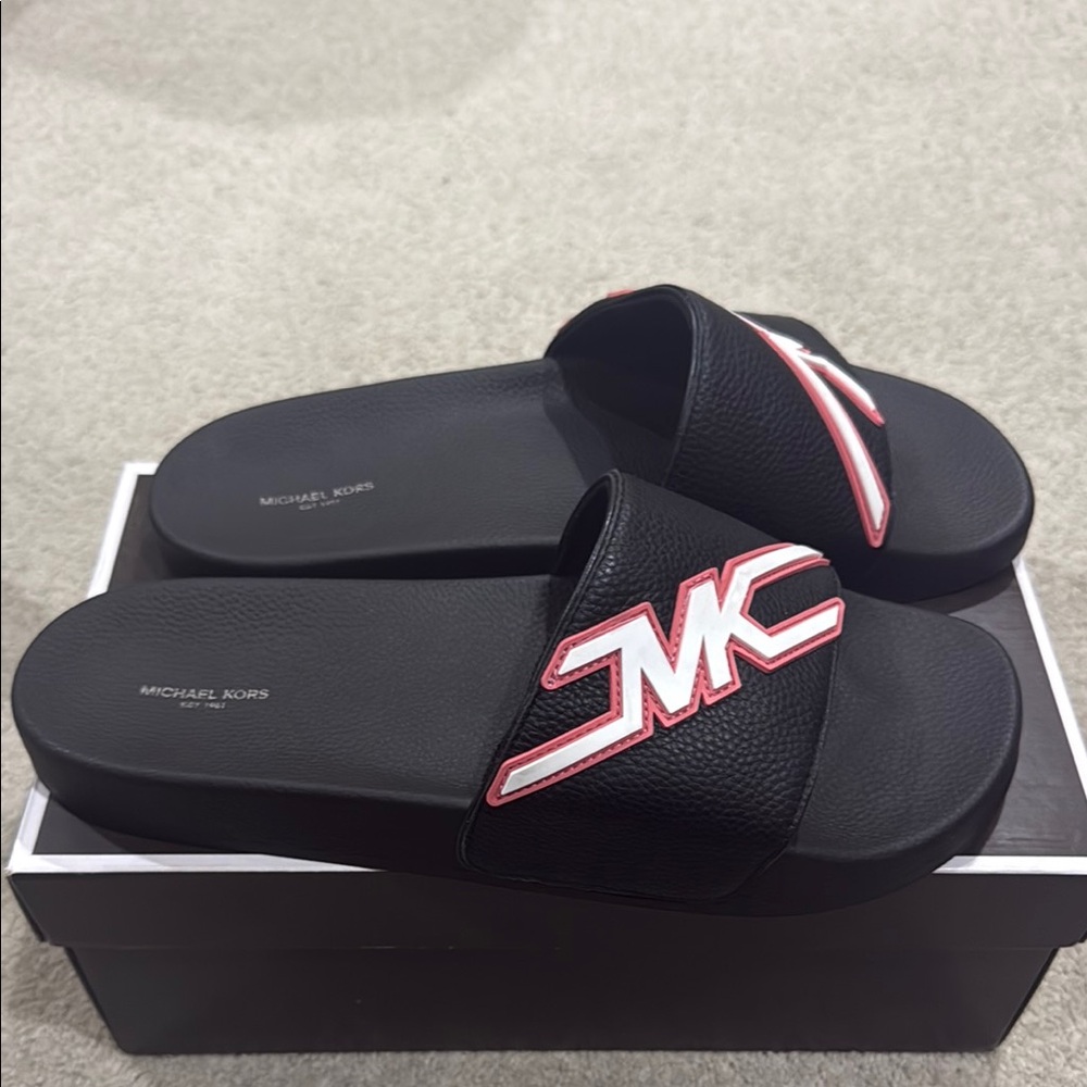 Michael Kors Black Slide Sandals